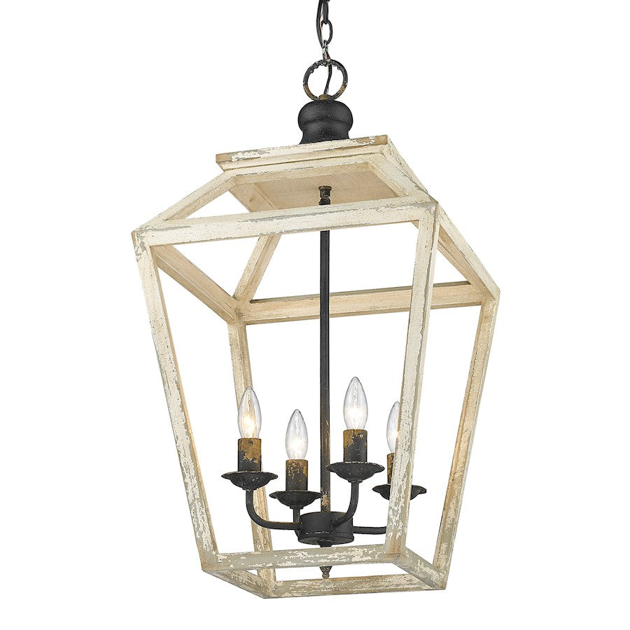 Golden Lighting Haiden 4 Light Pendant, Antique Black Iron - 0839-4PABI