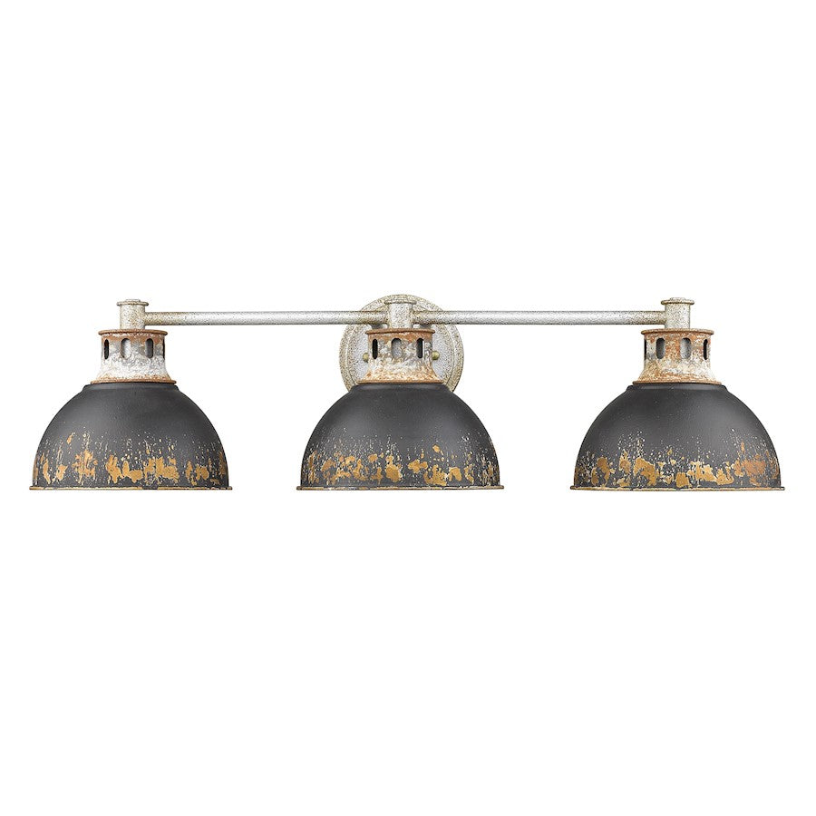 3 Light Bathroom Vanity Light, Galvanized Steel