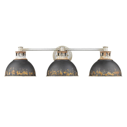 3 Light Bathroom Vanity Light, Galvanized Steel