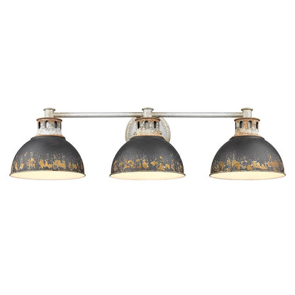 3 Light Bathroom Vanity Light, Galvanized Steel