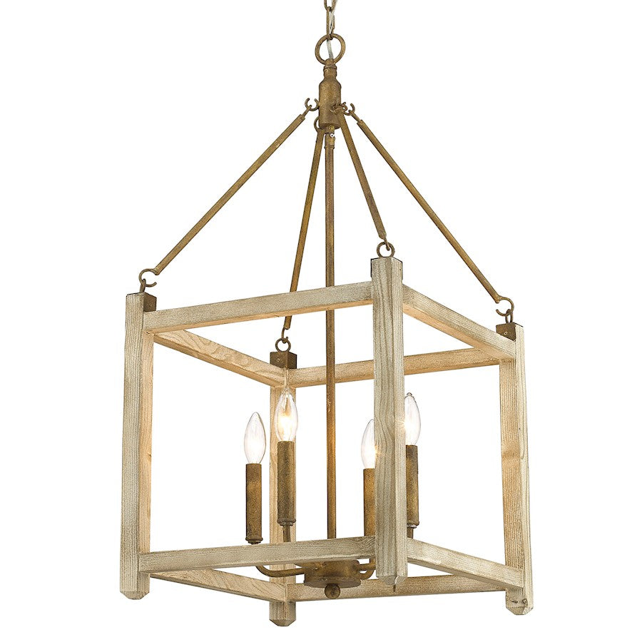 Golden Lighting Orville 4 Light Pendant, Burnished Chestnut - 0886-4PBC