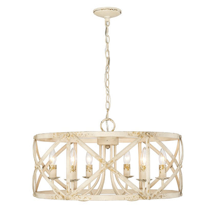 Golden Lighting Alcott AI 6 Light Chandelier, Antique Ivory - 0890-6AI