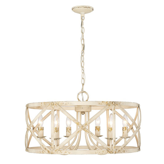 Golden Lighting Alcott AI 6 Light Chandelier, Antique Ivory - 0890-6AI