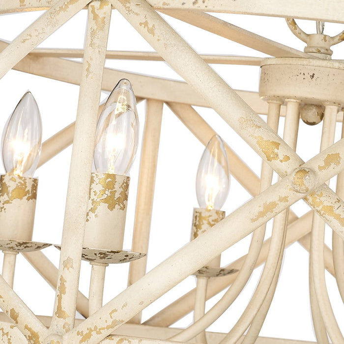 Golden Lighting Alcott Ai 6 Light Chandelier, Antique Ivory