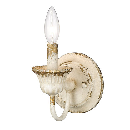 Golden Lighting Jules 1 Light Wall Sconce, Antique Ivory - 0892-1WAI