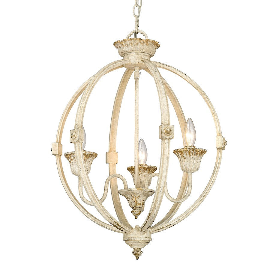 Golden Lighting Jules 3 Light Pendant, Antique Ivory - 0892-3PAI