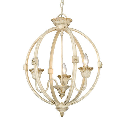 Golden Lighting Jules 3 Light Pendant, Antique Ivory - 0892-3PAI