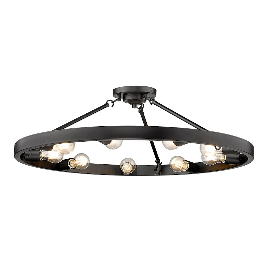 Golden Lighting Castile 9 Light Semi-Flush, Matte Black - 1019-9SFBLK