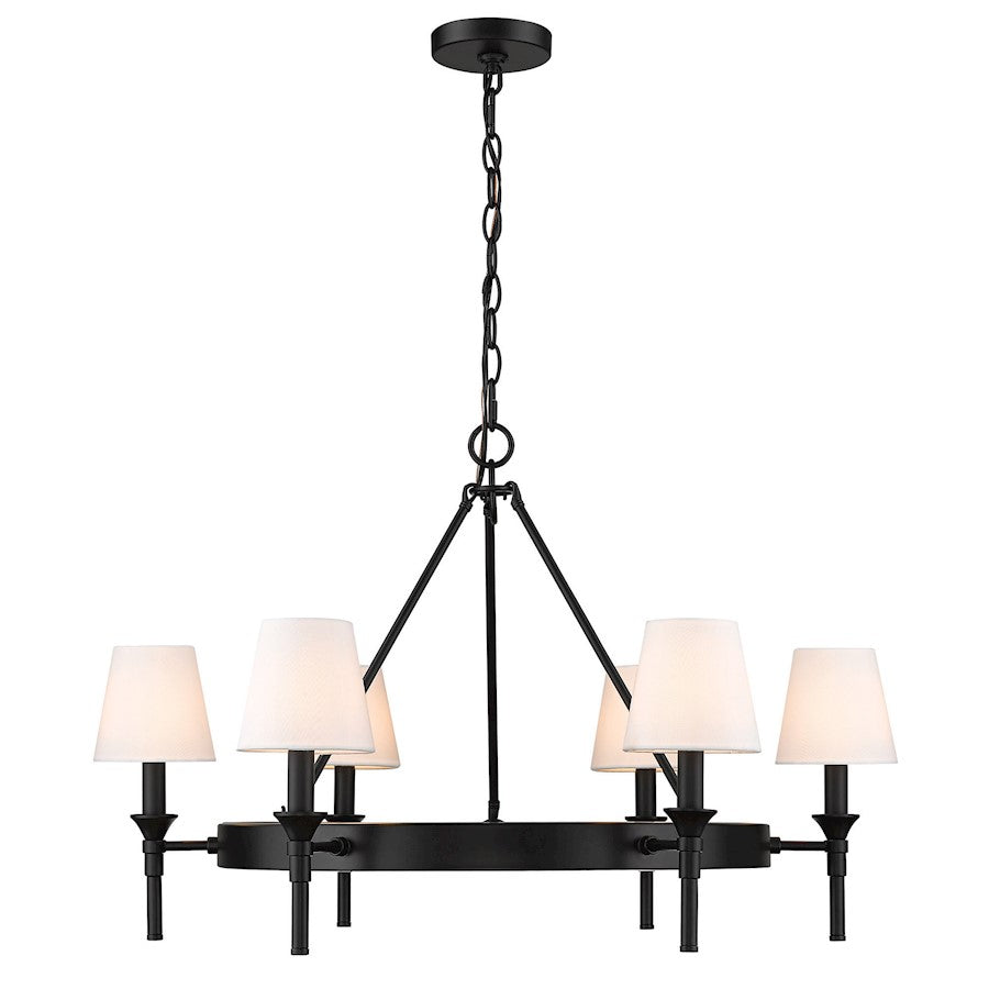 6 Light Chandelier, Black