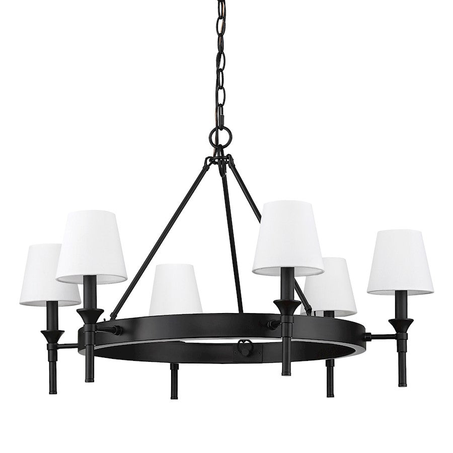 6 Light Chandelier, Black