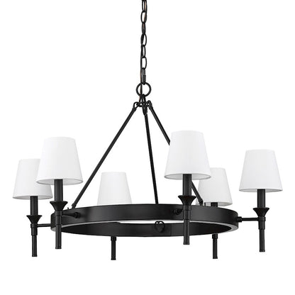 6 Light Chandelier, Black