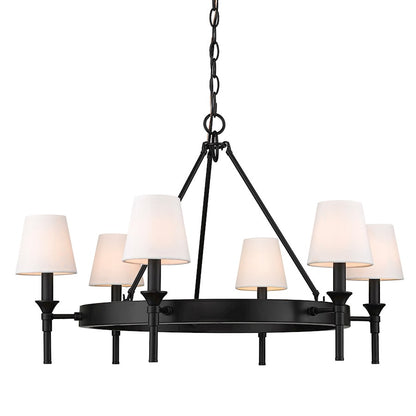 6 Light Chandelier, Black