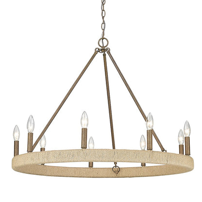 Golden Lighting Yates 9 Light Chandelier, Burnished Chestnut - 1022-9BC