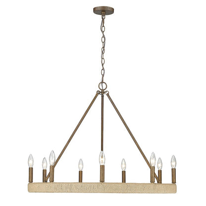 9 Light Chandelier, Burnished Chestnut