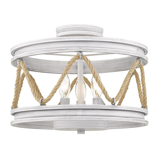 Golden Lighting Chatham 2 Light Semi-Flush Mount, Gray Driftwood