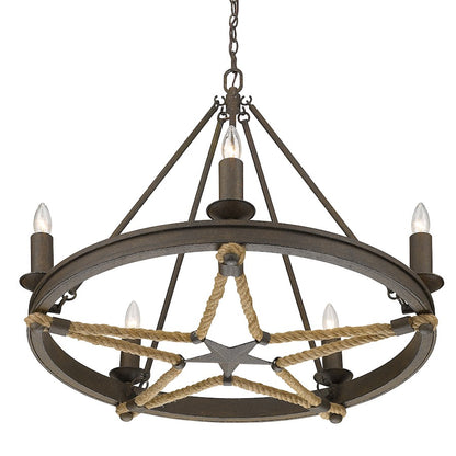 Stokes Chandelier, Dark Rust