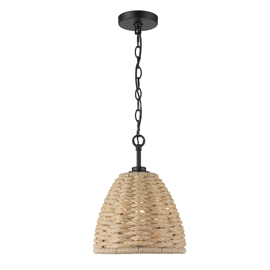 1 Light Mini Pendant, Matte Black