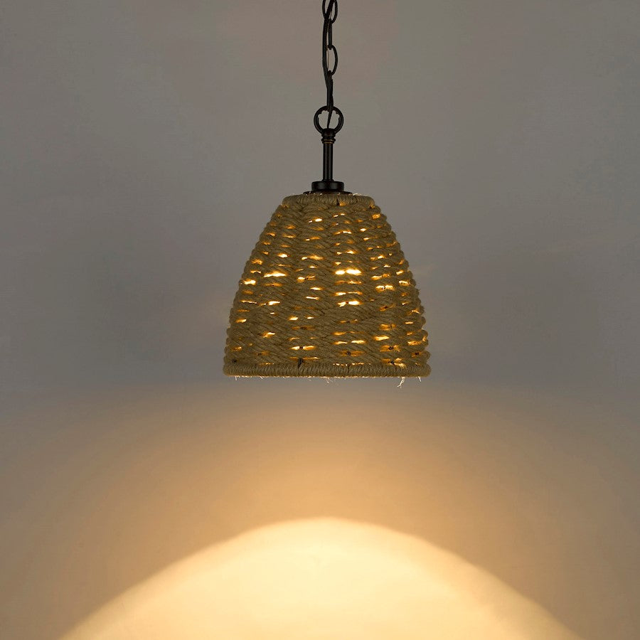 1 Light Mini Pendant, Matte Black