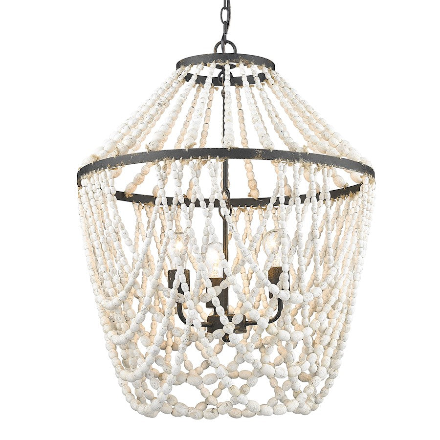 Golden Lighting Haven 3 Light Pendant, Antique Black Iron - 1101-3PABI