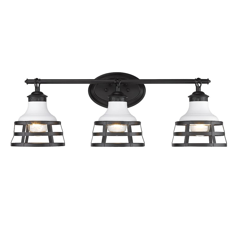 3 Light Bathroom Vanity Light, Black