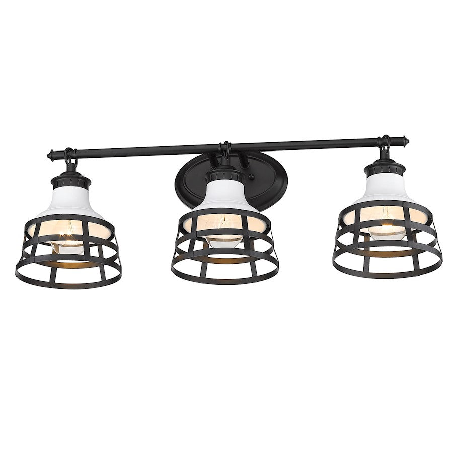 3 Light Bathroom Vanity Light, Black