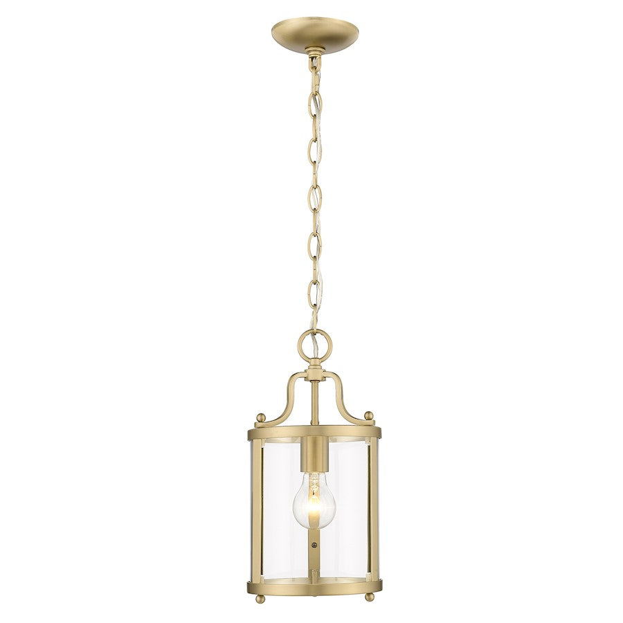 1 Light Mini Pendant, Bronze/Clear