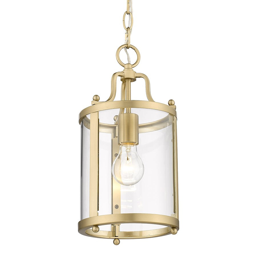 1 Light Mini Pendant, Bronze/Clear