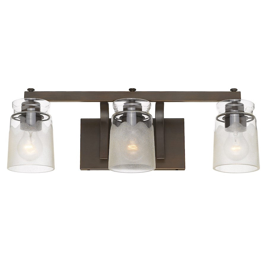 3 Light Bathroom Vanity Light, Rubbed Bronze