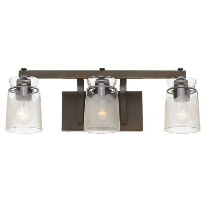 3 Light Bathroom Vanity Light, Rubbed Bronze