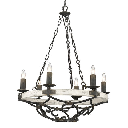 Golden Lighting Madera 6 Light Chandelier, Antique Black Iron - 1821-6ABI-CDW