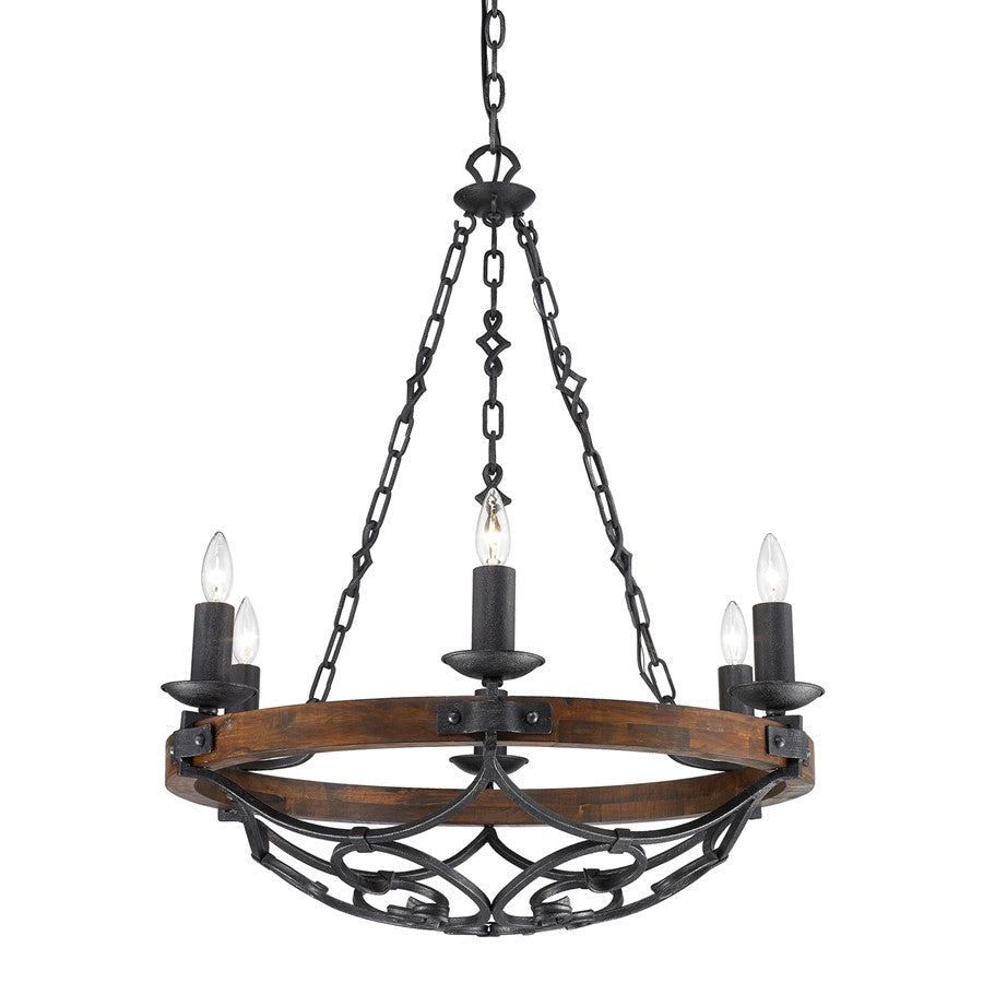 Madera Chandelier, Black Iron