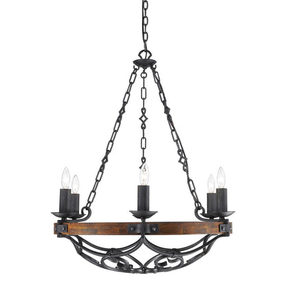 Madera Chandelier, Black Iron