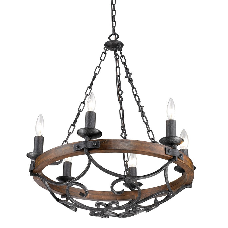 Madera Chandelier, Black Iron