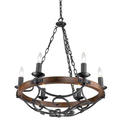 Madera Chandelier, Black Iron