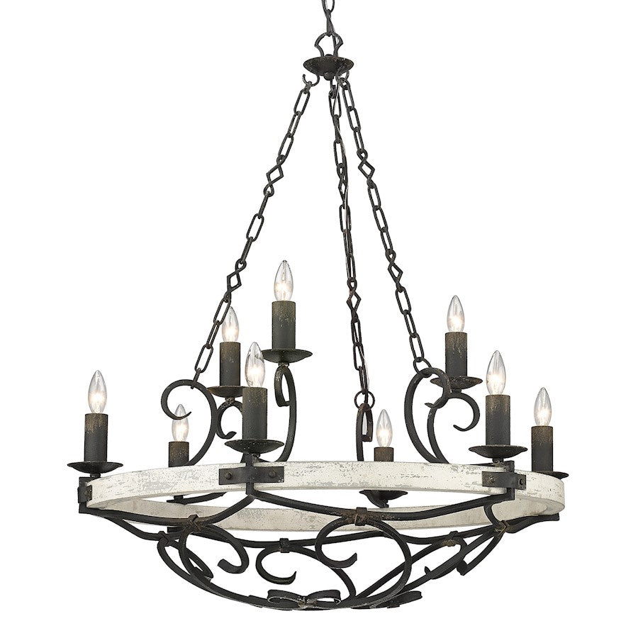 Golden Lighting Madera 9 Light Chandelier, Antique Black Iron - 1821-9ABI-CDW