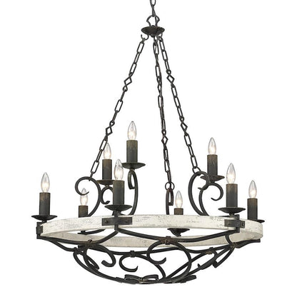 Chandelier, Antique Black Iron