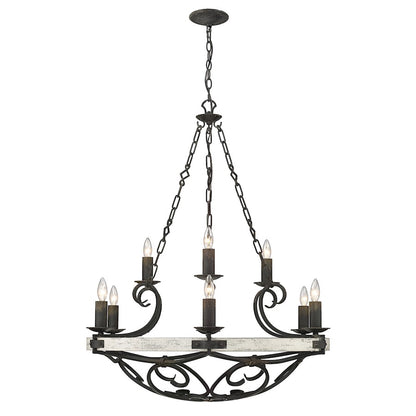 Chandelier, Antique Black Iron