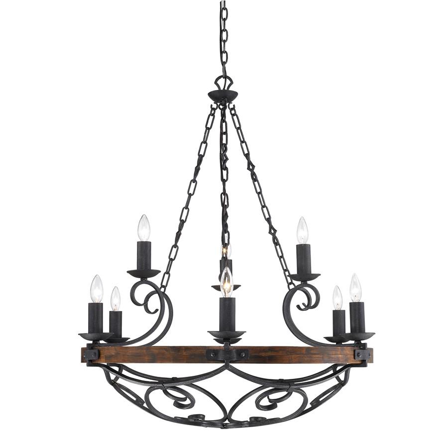 Madera Chandelier, Black Iron