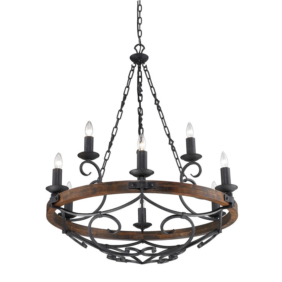 Madera Chandelier, Black Iron