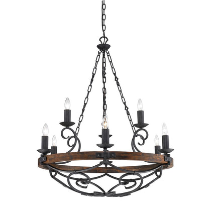 Madera Chandelier, Black Iron