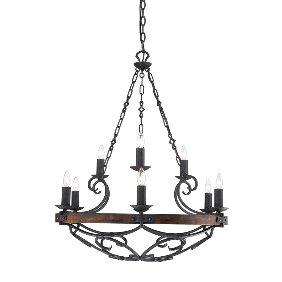 Madera Chandelier, Black Iron