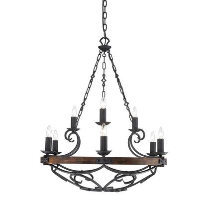 Madera Chandelier, Black Iron