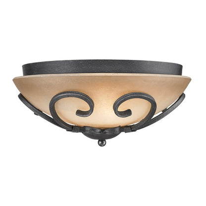 Golden Lighting Madera Flush Mount, Black Iron