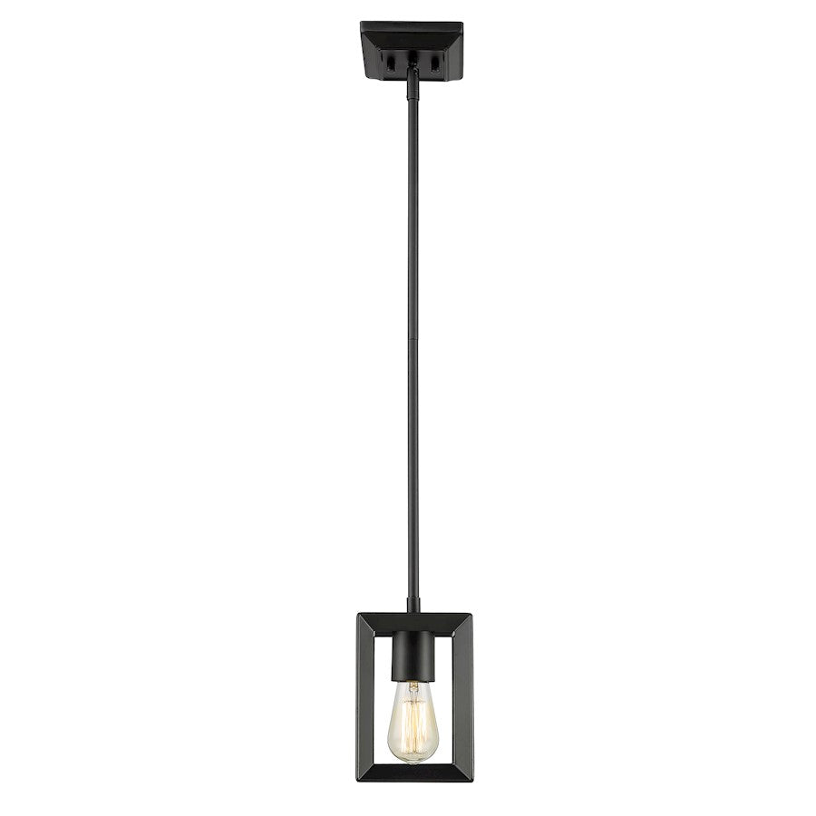 1 Light Mini Pendant, Matte Black