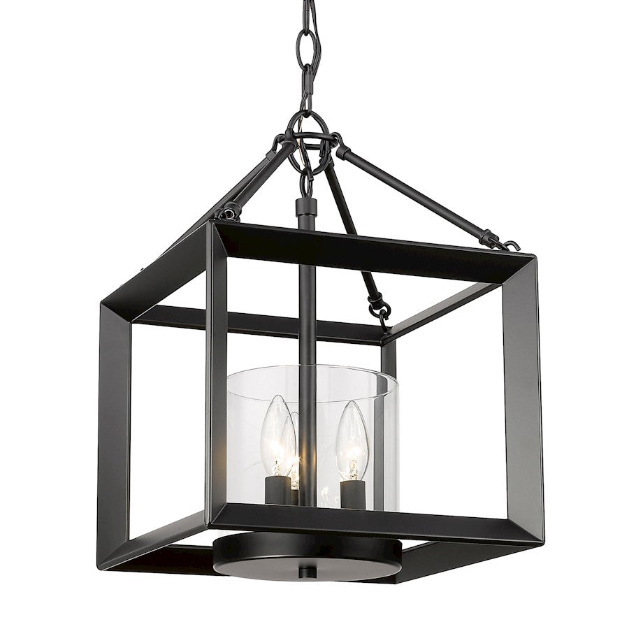 Golden Lighting Smyth 3 Light Convertible Pendant, Black/Clear - 2073-M3BLK-CLR