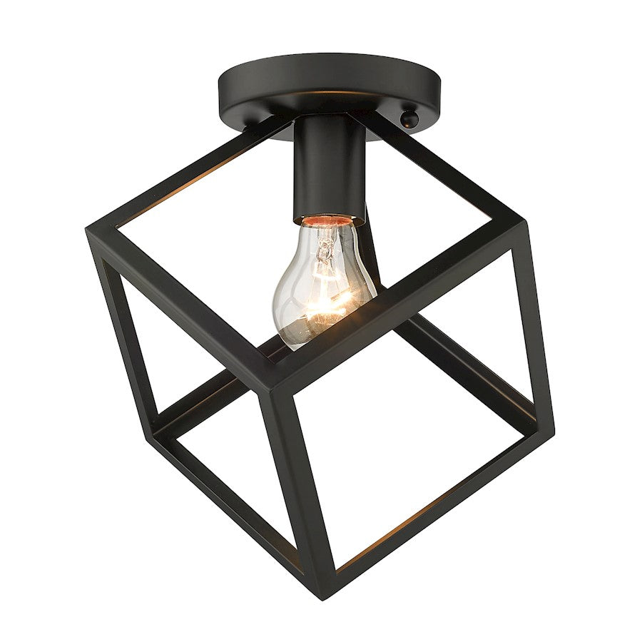 Golden Lighting Cassio 1 Light Flush Mount, Matte Black - 2086-FMBLK