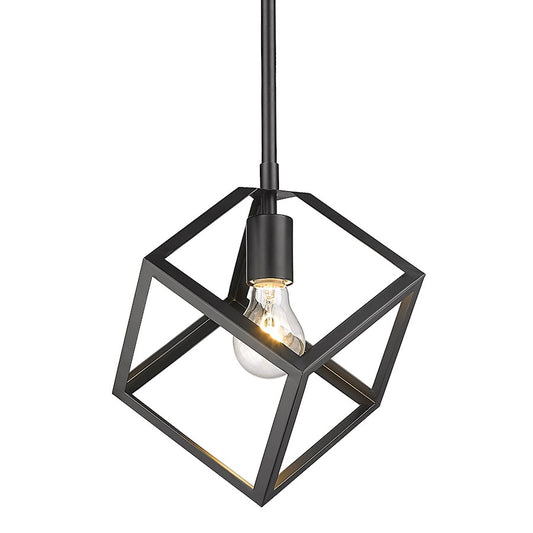 Golden Lighting Cassio 1 Light Mini Pendant, Matte Black - 2086-M1LBLK