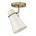 Golden Lighting Reeva 1 Light Semi Flush, Brass/Glossy Ecru - 2122-SFMBS-GE