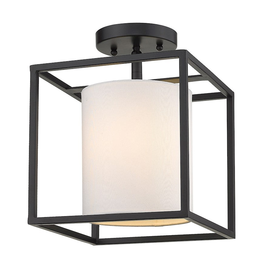 Golden Lighting Manhattan 1 Light Semi-Flush Mount, Black