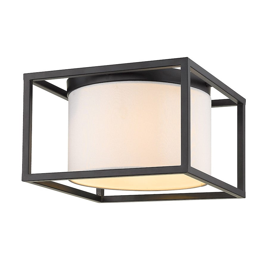 Golden Lighting Manhattan 2 Light Flush Mount, Matte Black